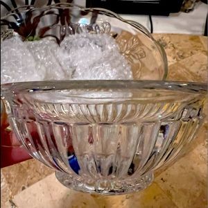 Crystal punch bowl w/ glasses